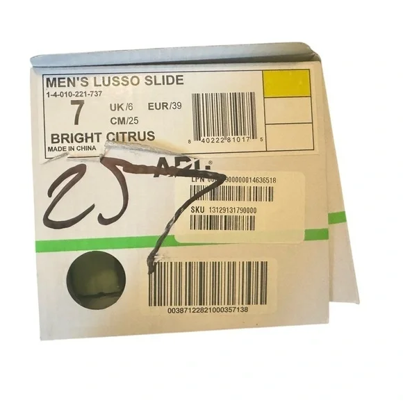 APL Lusso Slide in Bright Citrus Men’s Size 7/ Women’s 5.5 Unisex Sandal - Picture 9 of 9